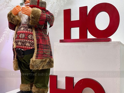 Chữ gỗ HO HO HO Decor Noel vui nhộn C17cm [Độc đáo] CHUGO-19